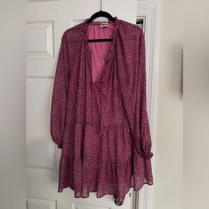 Show me your mumu magenta long sleeve dress